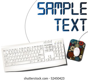 Mouse and keyboard, isolated objects over white background