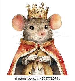 Mouse king from the nutcracker watercolor clipart illustration 