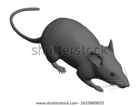 The mouse is laying on its side and he is in a relaxed state. The illustration is simple and straightforward, with no additional elements or distractions. Isometric view