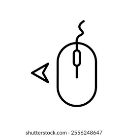 mouse left icon Flat symbol set outline