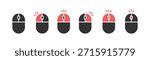 Mouse Left and right click icon. Computer mouse set. Mouse wheel scroll icon vector. Mouse click cursor icon set