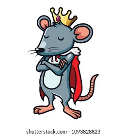 mouse like a king in white background vector eps