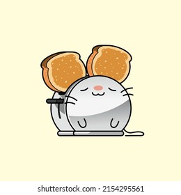 Mouse like toaster with crispy bread ears