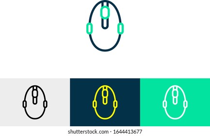 vector de icono de línea de ratón 