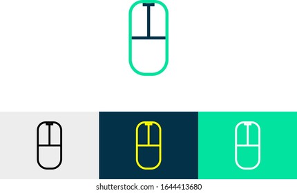 Mouse line art icon vector 