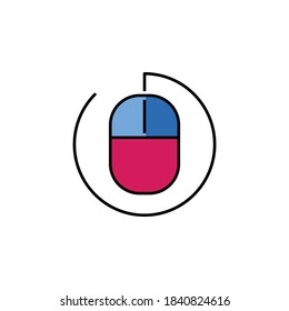 mouse line colored icon. Teamwork at the idea. Signs and symbols can be used for web, logo, mobile app, UI, UX