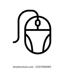 gráfico vectorial de ilustración de icono de línea de ratón. Ilustración de elemento simple gráfico vectorial, adecuado para aplicaciones, sitios web y presentaciones aisladas en fondo blanco