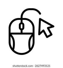 Icono de línea del ratón Ilustración Vector gráfico. Gráfico simple del Vector de la ilustración del elemento, conveniente para el App, los Sitios web, y las presentaciones aisladas en el fondo blanco