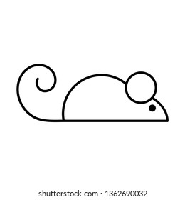 Mouse line icon isolated on white