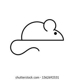 Mouse line icon isolated vector