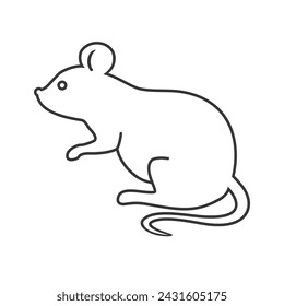 Mouse line icon in modern flat style sign vector illustration