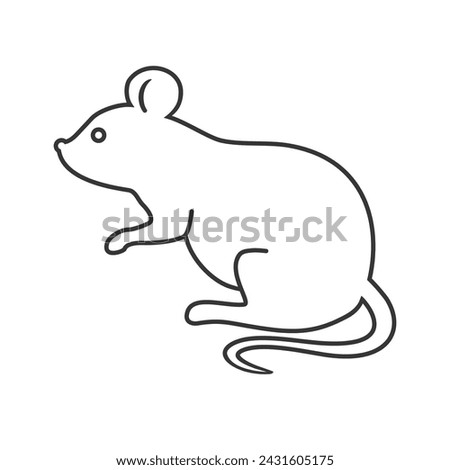 Mouse line icon in modern flat style sign vector illustration
