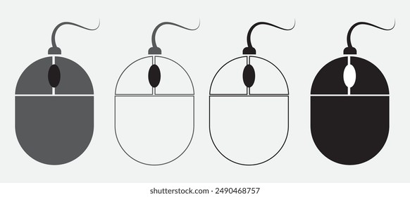 Mouse line icon set. Computer, gadget, technology, eSports, devices, sensitivity, keyboard. Vector icon for business and advertising