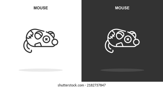 Mauszeilensymbol. Einfaches Umriss-Style.Maus-Linearzeichen. Vektorgrafik einzeln auf weißem Hintergrund. Bearbeitbarer Strich EPS10