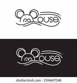mouse of the line white and black