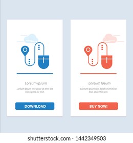 Mouse, Location, Search, Computer  Blue and Red Download and Buy Now web Widget Card Template