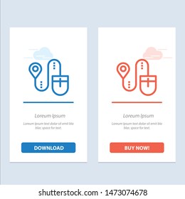 Mouse, Location, Search, Computer  Blue and Red Download and Buy Now web Widget Card Template