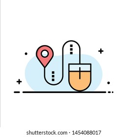 Mouse, Location, Search, Computer  Business Flat Line Filled Icon Vector Banner Template