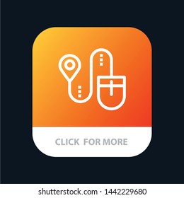 Mouse, Location, Search, Computer Mobile App Button. Android and IOS Line Version