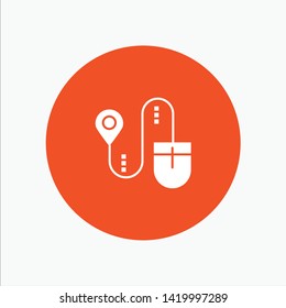 Mouse, Location, Search, Computer white glyph icon