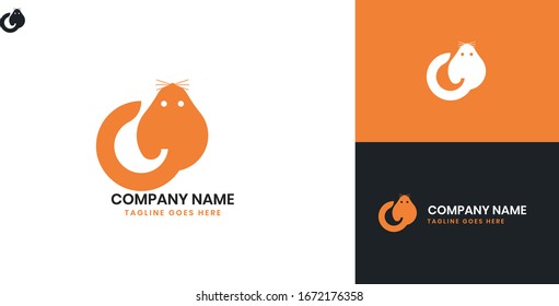 Mouse Logo - All elements on this template are editable with vector software