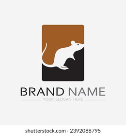 Mouse logo and animal vector design illustration