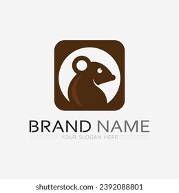 Mouse logo and animal vector design illustration