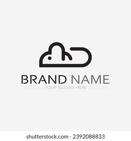 Mouse logo and animal vector design illustration
