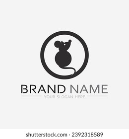 Mouse logo and animal vector design illustration