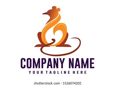 mouse logo for company or background illustration