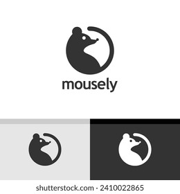 Diseño del logotipo del ratón. Sencillo y moderno. Ilustración del vector