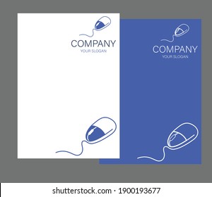 mouse logo design template on gray background