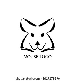 Mouse Logo Design Template. Vector Illustration Isolated on the white background