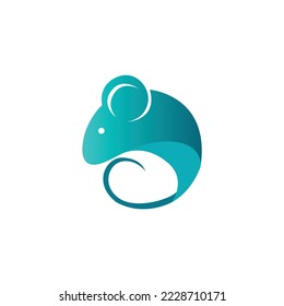 Mouse logo design template, vector illustration