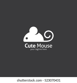 Mouse Logo Design Template. Vector Illustration