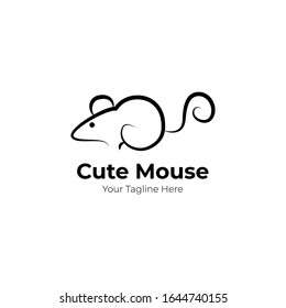 mouse logo with an isolated white background and using a black outline style. for symbols and the web.