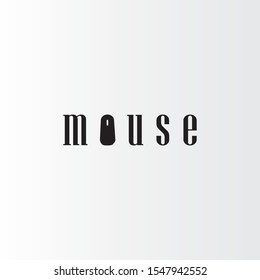 mouse logo text design on white background