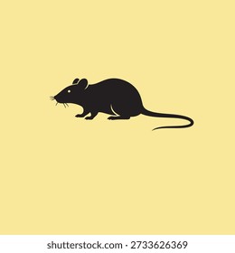 Ilustración de la silueta del icono del Vector del logotipo del ratón.