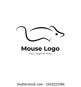 Mouse Logo White Lines Isolated Background Stock Vector (Royalty Free ...