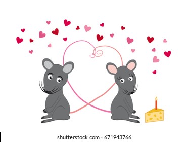mouse in love