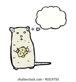 rato com pedaço de desenho animado de queijo