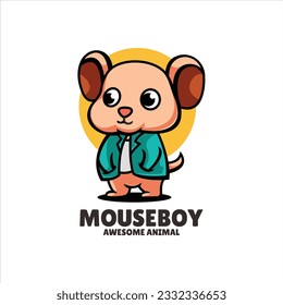 mouse mascot illustration logo design