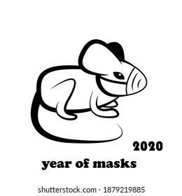 mouse with a mask on its face, 2020
