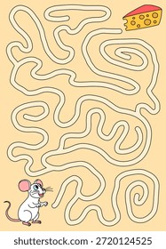 Mouse labirinto gráfico cor vertical esboço ilustração vetor 