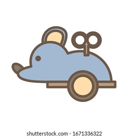 diseño de ilustración vectorial de estilo de bloques de juguete mecánico de ratón