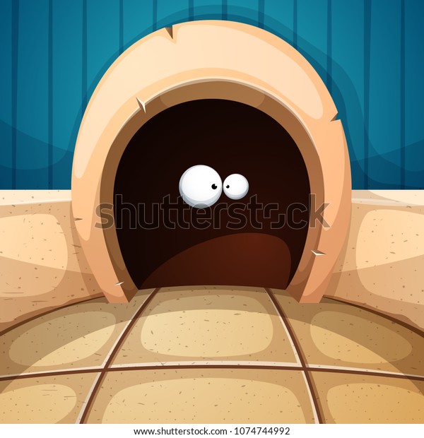 Mouse
mink illustration. Interior cartoon. Vector eps
10