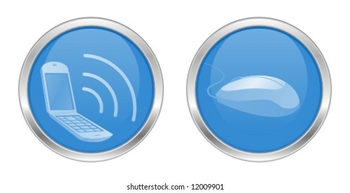 Mouse and mobile phone icons.