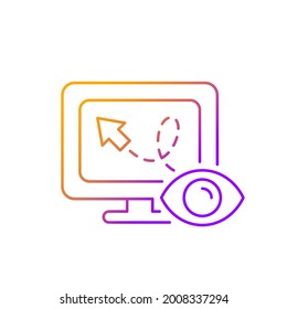 Mouse movement tracking gradient linear vector icon. Using for interfaces adaptation. Cursor tracking. Thin line color symbols. Modern style pictogram. Vector isolated outline drawing