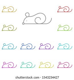 Mouse multi color icon. Simple thin line, outline vector of biology icons for ui and ux, website or mobile application
