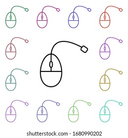 Mouse multi color style icon. Simple thin line, outline vector of technology icons for ui and ux, website or mobile application
